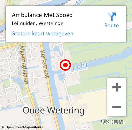 Locatie op kaart van de 112 melding: Ambulance Met Spoed Naar Leimuiden, Westeinde op 7 augustus 2021 05:38