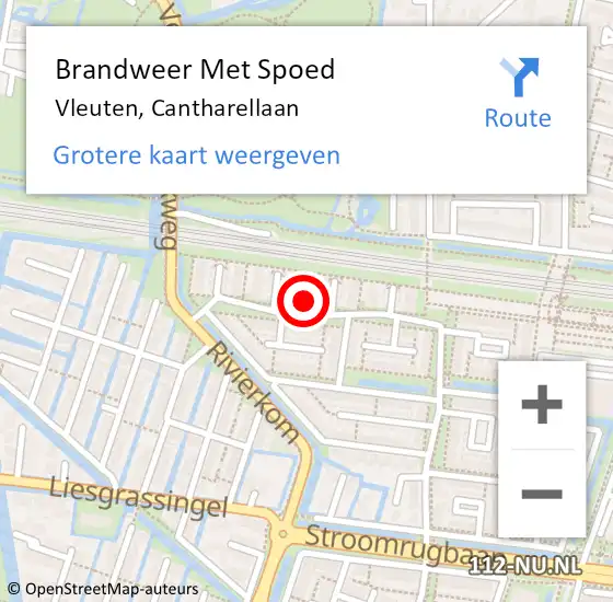 Locatie op kaart van de 112 melding: Brandweer Met Spoed Naar Vleuten, Cantharellaan op 7 augustus 2021 06:09