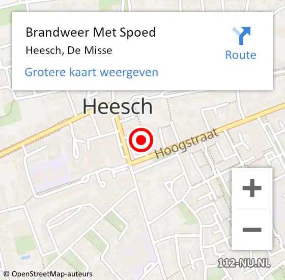 Locatie op kaart van de 112 melding: Brandweer Met Spoed Naar Heesch, De Misse op 7 augustus 2021 07:04