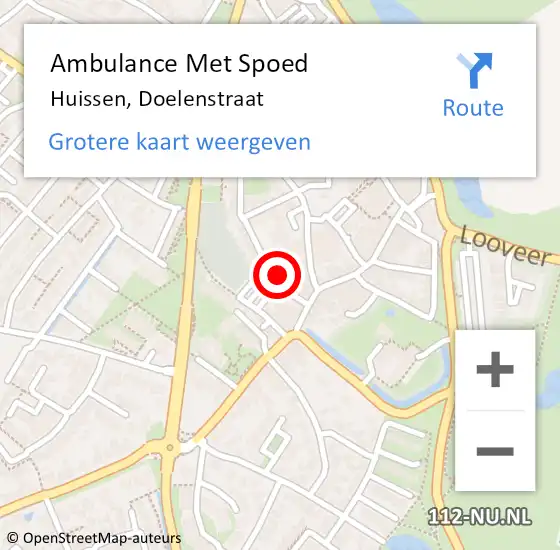 Locatie op kaart van de 112 melding: Ambulance Met Spoed Naar Huissen, Doelenstraat op 7 augustus 2021 08:01