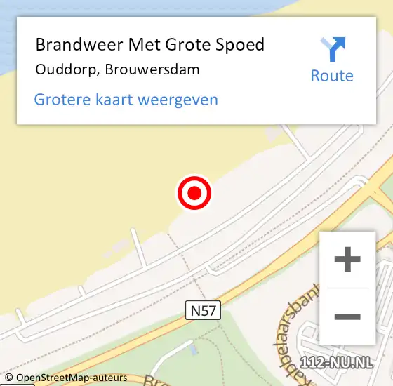 Locatie op kaart van de 112 melding: Brandweer Met Grote Spoed Naar Ouddorp, Brouwersdam op 7 augustus 2021 08:41