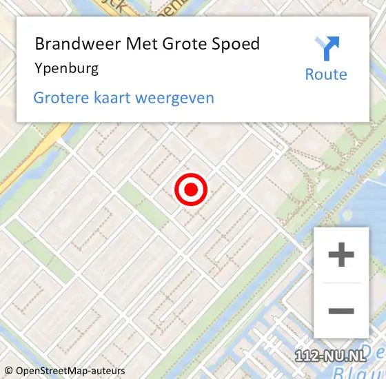 Locatie op kaart van de 112 melding: Brandweer Met Grote Spoed Naar Ypenburg op 7 augustus 2021 08:53