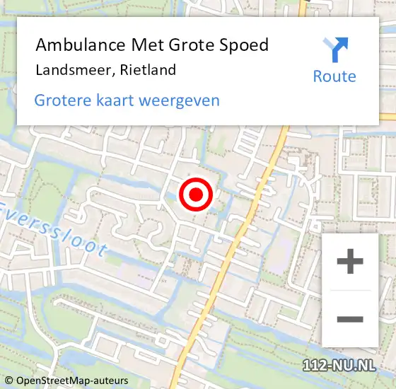 Locatie op kaart van de 112 melding: Ambulance Met Grote Spoed Naar Landsmeer, Rietland op 7 augustus 2021 09:27