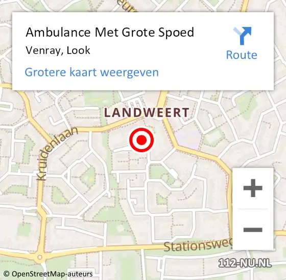 Locatie op kaart van de 112 melding: Ambulance Met Grote Spoed Naar Venray, Look op 19 juni 2014 02:19