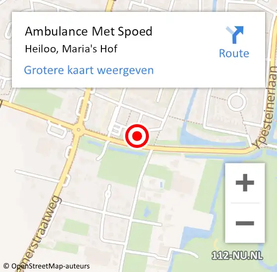 Locatie op kaart van de 112 melding: Ambulance Met Spoed Naar Heiloo, Maria's Hof op 7 augustus 2021 10:27