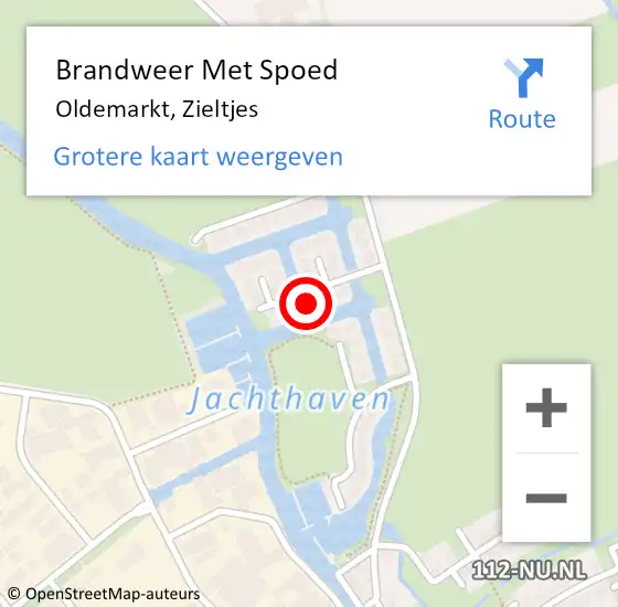 Locatie op kaart van de 112 melding: Brandweer Met Spoed Naar Oldemarkt, Zieltjes op 7 augustus 2021 11:40