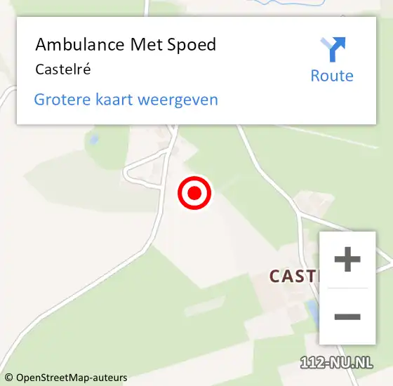 Locatie op kaart van de 112 melding: Ambulance Met Spoed Naar Castelré op 7 augustus 2021 12:27