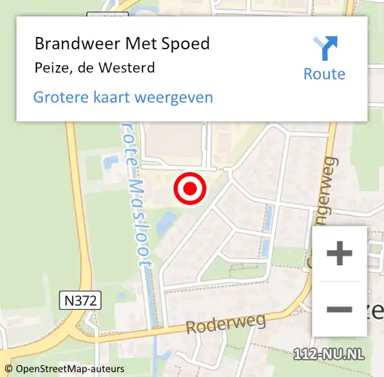 Locatie op kaart van de 112 melding: Brandweer Met Spoed Naar Peize, de Westerd op 7 augustus 2021 12:29