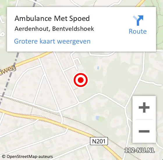 Locatie op kaart van de 112 melding: Ambulance Met Spoed Naar Aerdenhout, Bentveldshoek op 7 augustus 2021 13:12