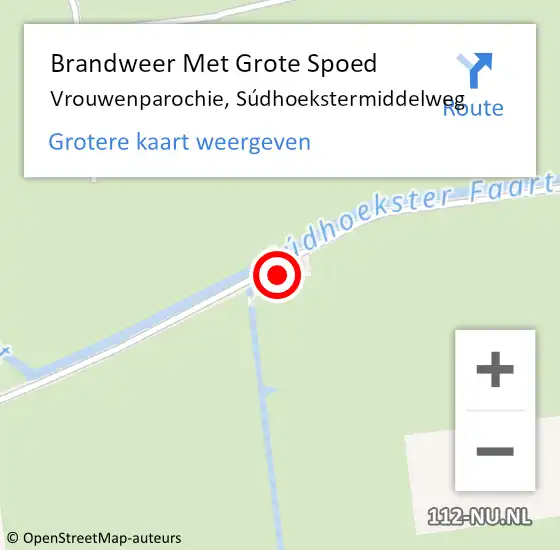 Locatie op kaart van de 112 melding: Brandweer Met Grote Spoed Naar Vrouwenparochie, Súdhoekstermiddelweg op 7 augustus 2021 13:34