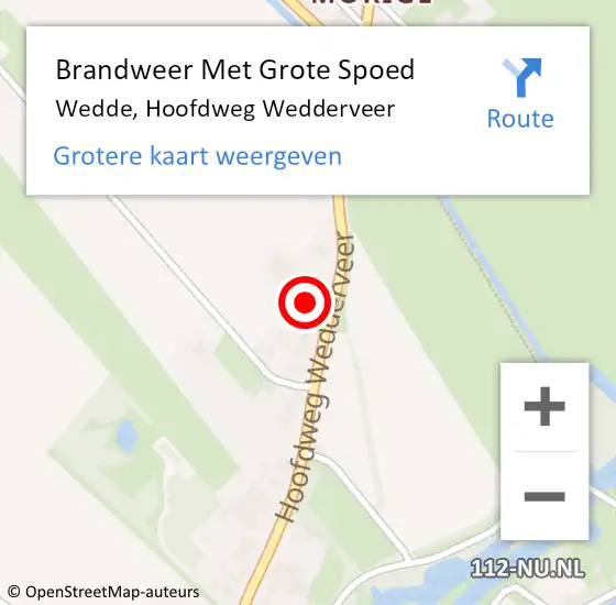 Locatie op kaart van de 112 melding: Brandweer Met Grote Spoed Naar Wedde, Hoofdweg Wedderveer op 7 augustus 2021 13:46