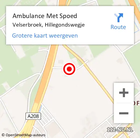 Locatie op kaart van de 112 melding: Ambulance Met Spoed Naar Velserbroek, Hillegondswegje op 7 augustus 2021 13:53