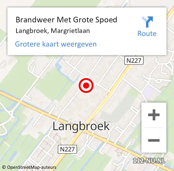 Locatie op kaart van de 112 melding: Brandweer Met Grote Spoed Naar Langbroek, Margrietlaan op 7 augustus 2021 14:21