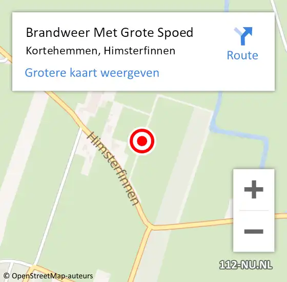 Locatie op kaart van de 112 melding: Brandweer Met Grote Spoed Naar Kortehemmen, Himsterfinnen op 7 augustus 2021 15:51