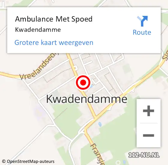 Locatie op kaart van de 112 melding: Ambulance Met Spoed Naar Kwadendamme op 7 augustus 2021 16:12