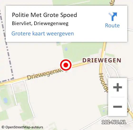 Locatie op kaart van de 112 melding: Politie Met Grote Spoed Naar Biervliet, Driewegenweg op 7 augustus 2021 16:45