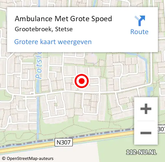 Locatie op kaart van de 112 melding: Ambulance Met Grote Spoed Naar Grootebroek, Stetse op 7 augustus 2021 16:48