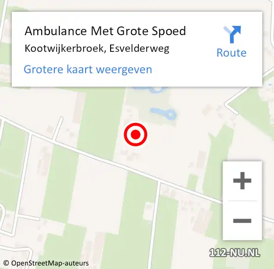 Locatie op kaart van de 112 melding: Ambulance Met Grote Spoed Naar Kootwijkerbroek, Esvelderweg op 7 augustus 2021 17:02