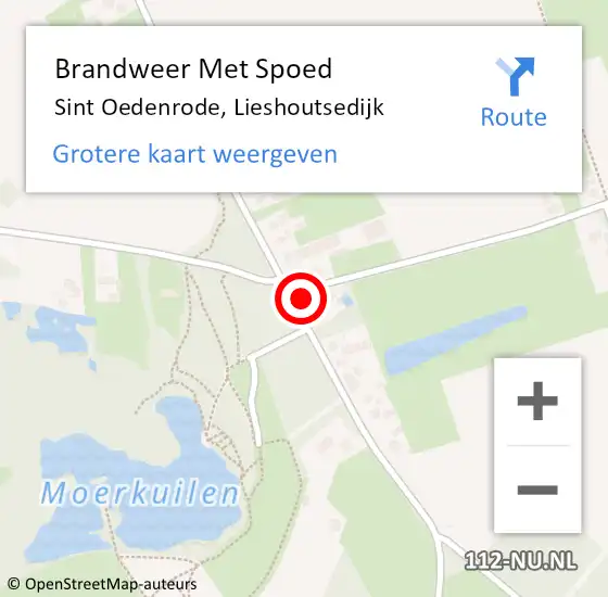 Locatie op kaart van de 112 melding: Brandweer Met Spoed Naar Sint Oedenrode, Lieshoutsedijk op 7 augustus 2021 17:28