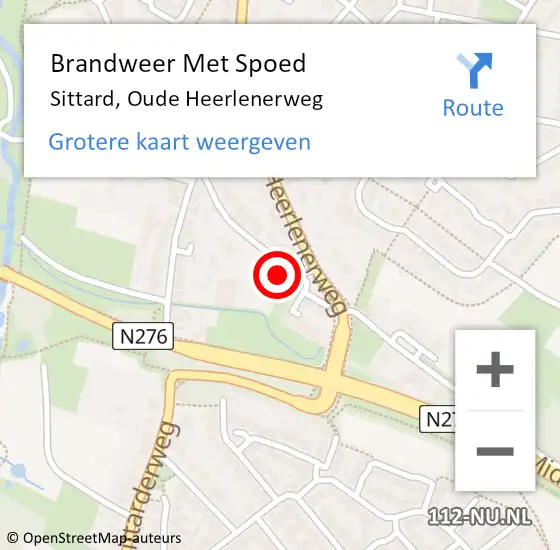 Locatie op kaart van de 112 melding: Brandweer Met Spoed Naar Sittard, Oude Heerlenerweg op 7 augustus 2021 17:28