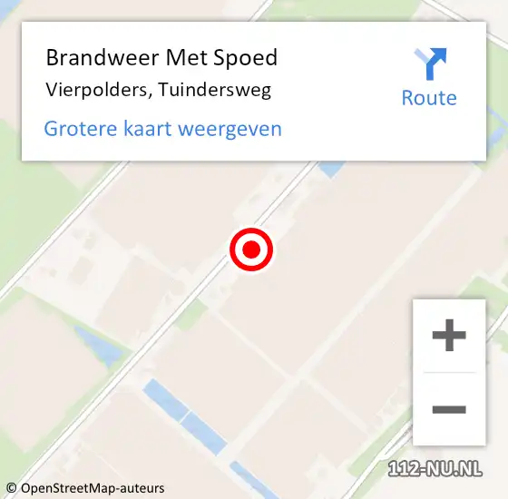 Locatie op kaart van de 112 melding: Brandweer Met Spoed Naar Vierpolders, Tuindersweg op 7 augustus 2021 17:35