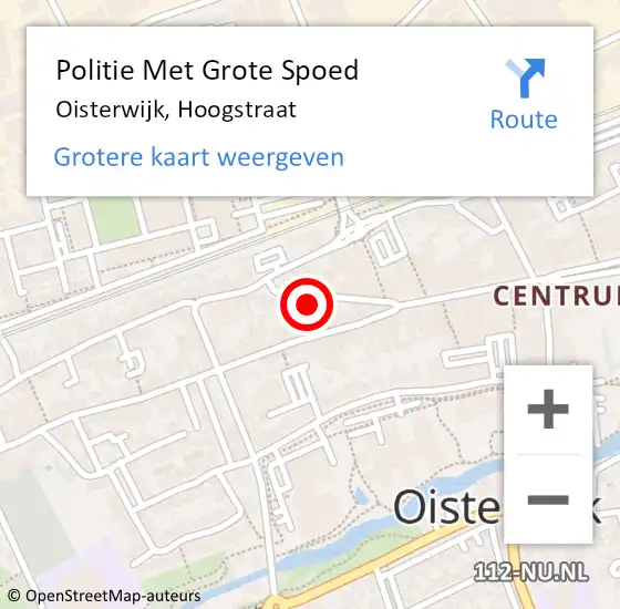 Locatie op kaart van de 112 melding: Politie Met Grote Spoed Naar Oisterwijk, Hoogstraat op 7 augustus 2021 17:40