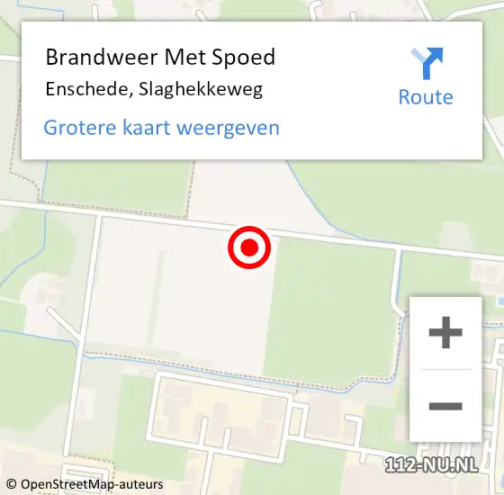 Locatie op kaart van de 112 melding: Brandweer Met Spoed Naar Enschede, Slaghekkeweg op 7 augustus 2021 18:02