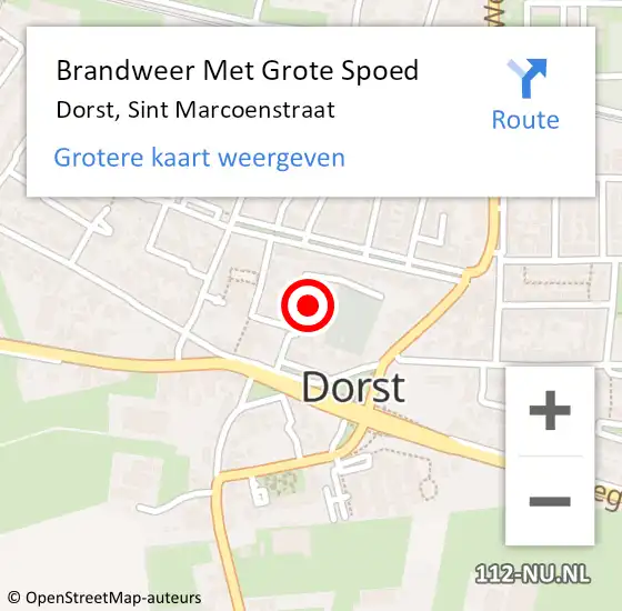 Locatie op kaart van de 112 melding: Brandweer Met Grote Spoed Naar Dorst, Sint Marcoenstraat op 7 augustus 2021 18:21