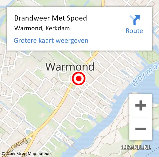 Locatie op kaart van de 112 melding: Brandweer Met Spoed Naar Warmond, Kerkdam op 7 augustus 2021 20:33