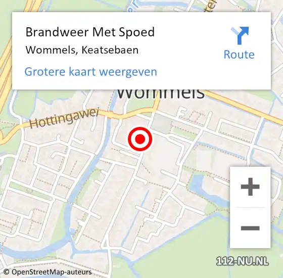 Locatie op kaart van de 112 melding: Brandweer Met Spoed Naar Wommels, Keatsebaen op 7 augustus 2021 20:35