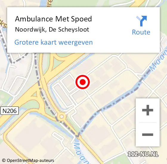 Locatie op kaart van de 112 melding: Ambulance Met Spoed Naar Noordwijk, De Scheysloot op 7 augustus 2021 22:16