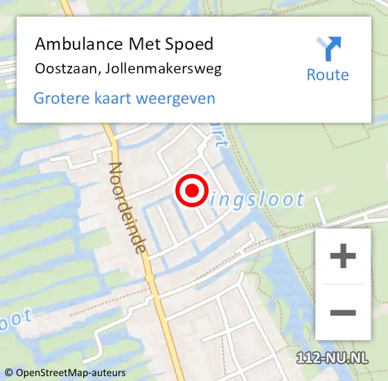 Locatie op kaart van de 112 melding: Ambulance Met Spoed Naar Oostzaan, Jollenmakersweg op 8 augustus 2021 03:08