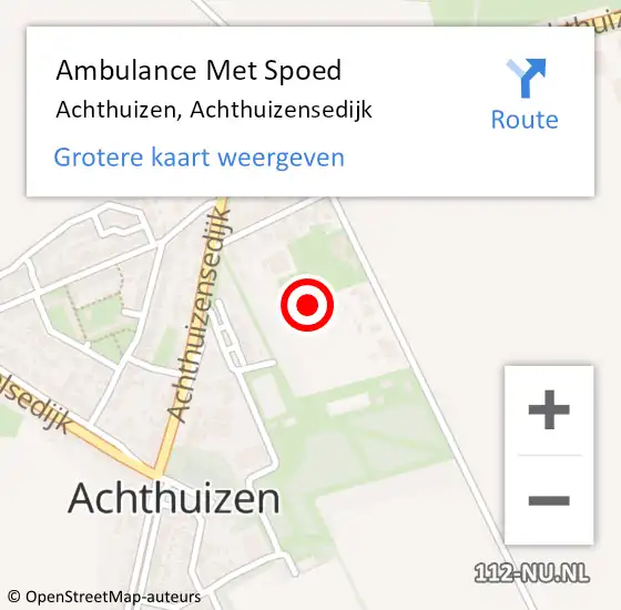 Locatie op kaart van de 112 melding: Ambulance Met Spoed Naar Achthuizen, Achthuizensedijk op 8 augustus 2021 03:32