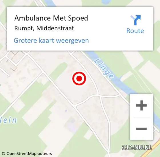 Locatie op kaart van de 112 melding: Ambulance Met Spoed Naar Rumpt, Middenstraat op 8 augustus 2021 03:57