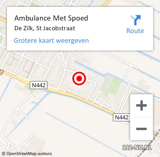 Locatie op kaart van de 112 melding: Ambulance Met Spoed Naar De Zilk, St Jacobstraat op 8 augustus 2021 05:22