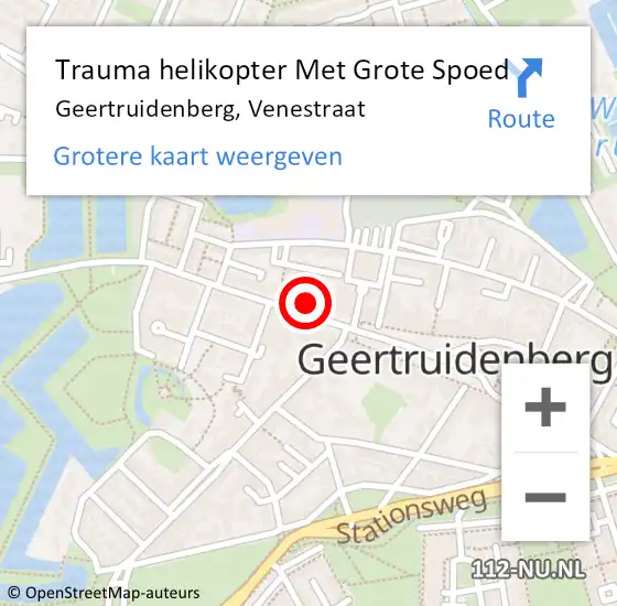 Locatie op kaart van de 112 melding: Trauma helikopter Met Grote Spoed Naar Geertruidenberg, Venestraat op 8 augustus 2021 07:55