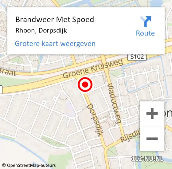 Locatie op kaart van de 112 melding: Brandweer Met Spoed Naar Rhoon, Dorpsdijk op 8 augustus 2021 08:18