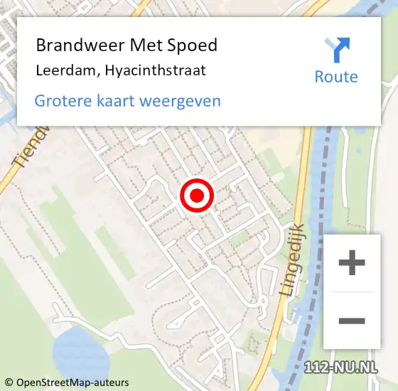 Locatie op kaart van de 112 melding: Brandweer Met Spoed Naar Leerdam, Hyacinthstraat op 8 augustus 2021 08:59