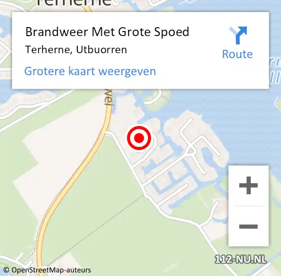 Locatie op kaart van de 112 melding: Brandweer Met Grote Spoed Naar Terherne, Utbuorren op 8 augustus 2021 12:05