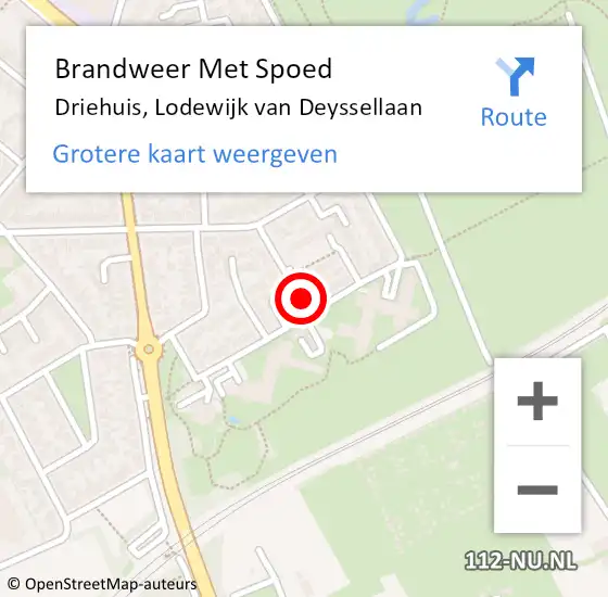 Locatie op kaart van de 112 melding: Brandweer Met Spoed Naar Driehuis, Lodewijk van Deyssellaan op 8 augustus 2021 13:09