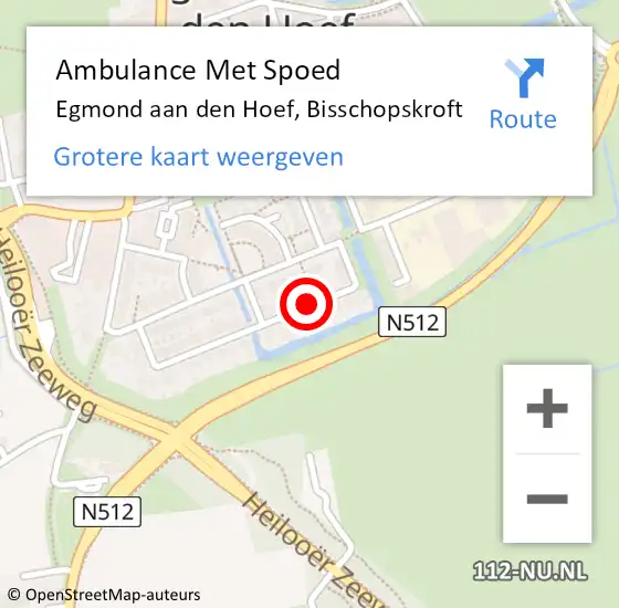 Locatie op kaart van de 112 melding: Ambulance Met Spoed Naar Egmond aan den Hoef, Bisschopskroft op 8 augustus 2021 14:44