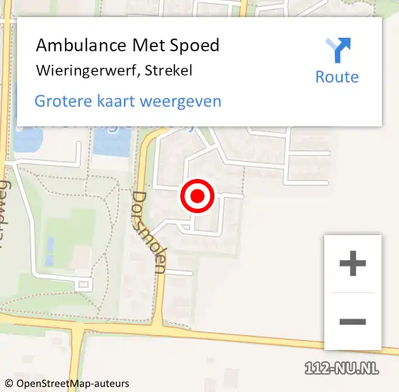 Locatie op kaart van de 112 melding: Ambulance Met Spoed Naar Wieringerwerf, Strekel op 8 augustus 2021 15:49