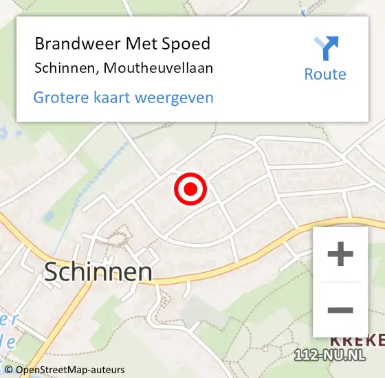 Locatie op kaart van de 112 melding: Brandweer Met Spoed Naar Schinnen, Moutheuvellaan op 8 augustus 2021 15:58