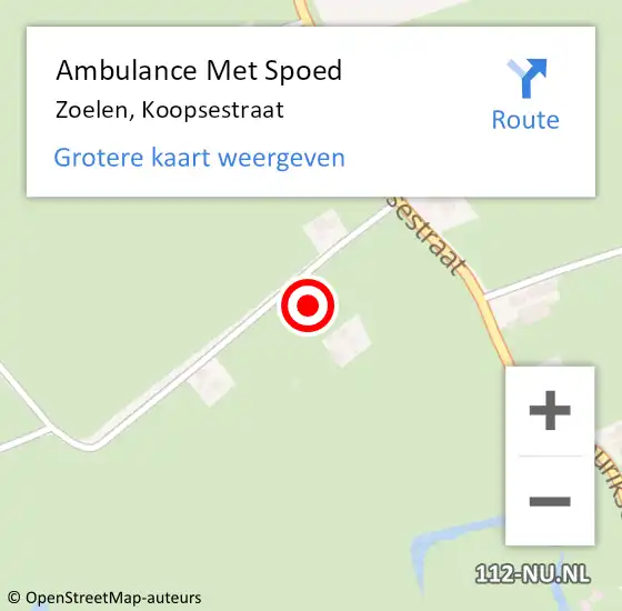 Locatie op kaart van de 112 melding: Ambulance Met Spoed Naar Zoelen, Koopsestraat op 8 augustus 2021 16:04