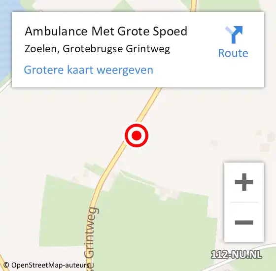 Locatie op kaart van de 112 melding: Ambulance Met Grote Spoed Naar Zoelen, Grotebrugse Grintweg op 8 augustus 2021 16:10