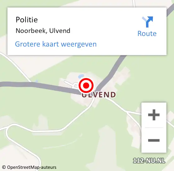 Locatie op kaart van de 112 melding: Politie Noorbeek, Ulvend op 8 augustus 2021 16:13