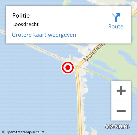 Locatie op kaart van de 112 melding: Politie Loosdrecht op 8 augustus 2021 16:25