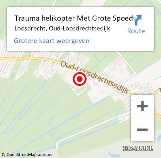 Locatie op kaart van de 112 melding: Trauma helikopter Met Grote Spoed Naar Loosdrecht, Oud-Loosdrechtsedijk op 8 augustus 2021 16:30