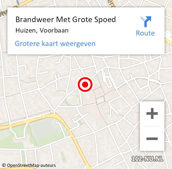 Locatie op kaart van de 112 melding: Brandweer Met Grote Spoed Naar Huizen, Voorbaan op 8 augustus 2021 17:38