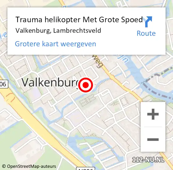 Locatie op kaart van de 112 melding: Trauma helikopter Met Grote Spoed Naar Valkenburg, Lambrechtsveld op 8 augustus 2021 17:58